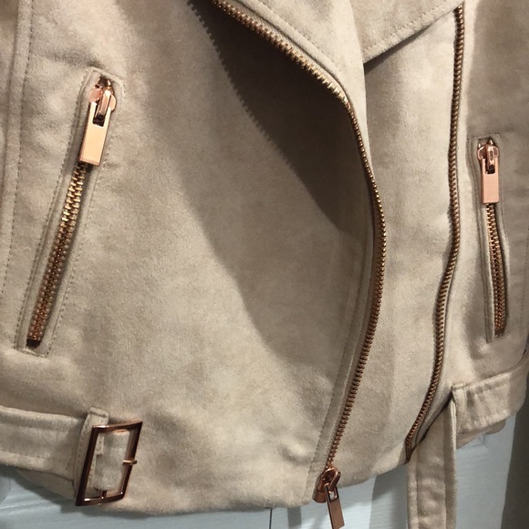 LC LAUREN CONRAD pink/tan suede jacket - Picture 2 of 4